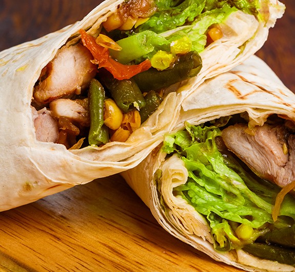 Bild zum Beitrag 'Burritos mit Hähnchen und Süßkartoffeln'